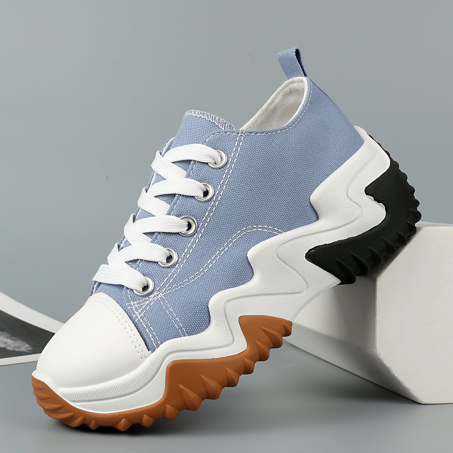 Nexsus Plus Ladies L.Blue Low-Top Canvas Trainers Size Uk 3-8