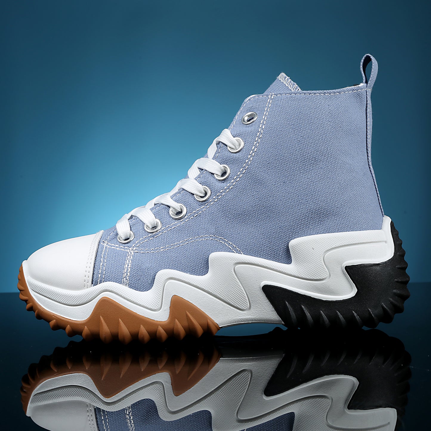Nexsus Plus Ladies L.Blue Hight Top Chunkyt Sole Trainers Size UK 3-8