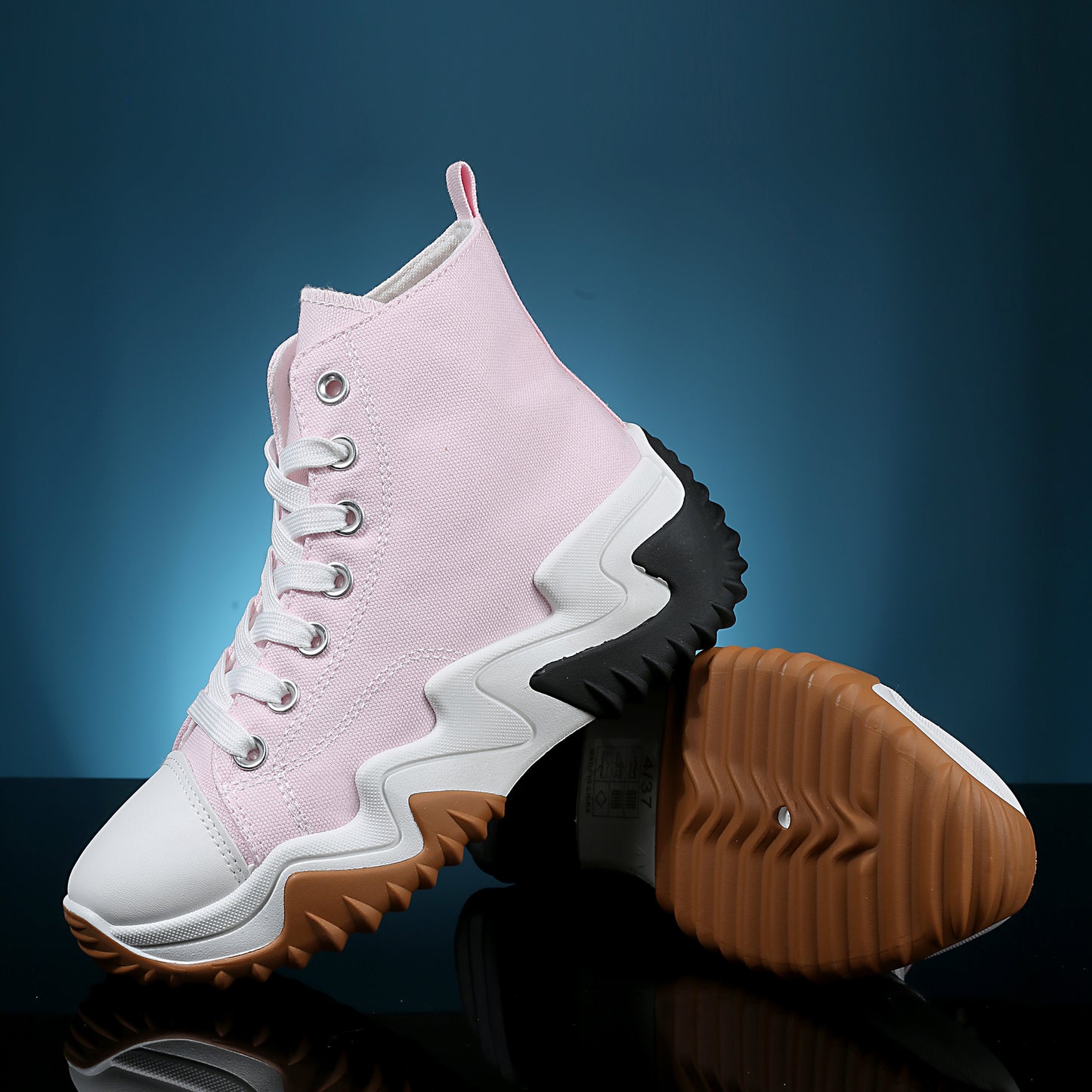 Nexsus Plus Ladies Pink High Top Chunky Sole Trainers Size UK 3-8