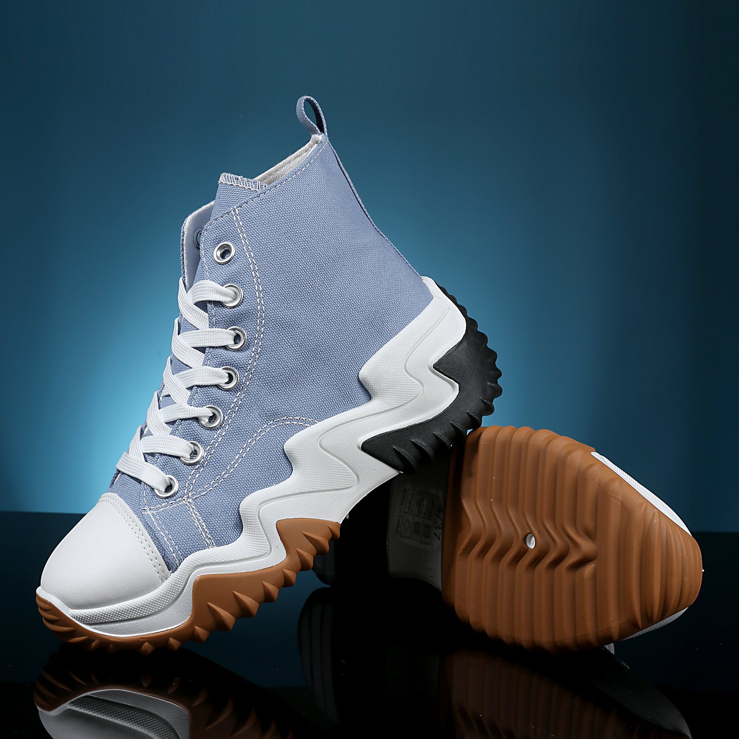 Nexsus Plus Ladies L.Blue Hight Top Chunkyt Sole Trainers Size UK 3-8