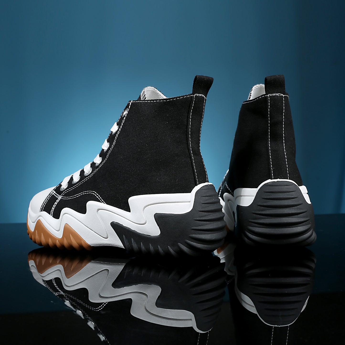 Nexsus Plus Ladies Black High Top Chunky Sole Trainers Size UK 3-8