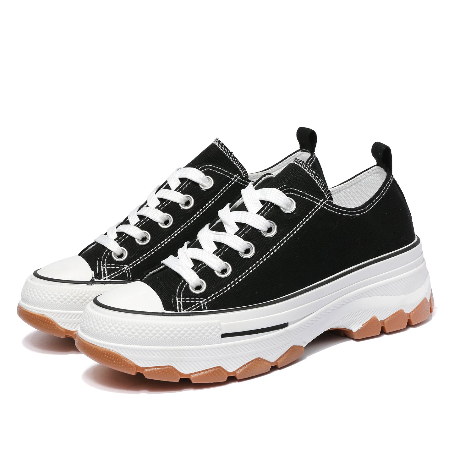Nexsus Plus Ladies Black Low-Top Canvas Trainers Size Uk 3-8