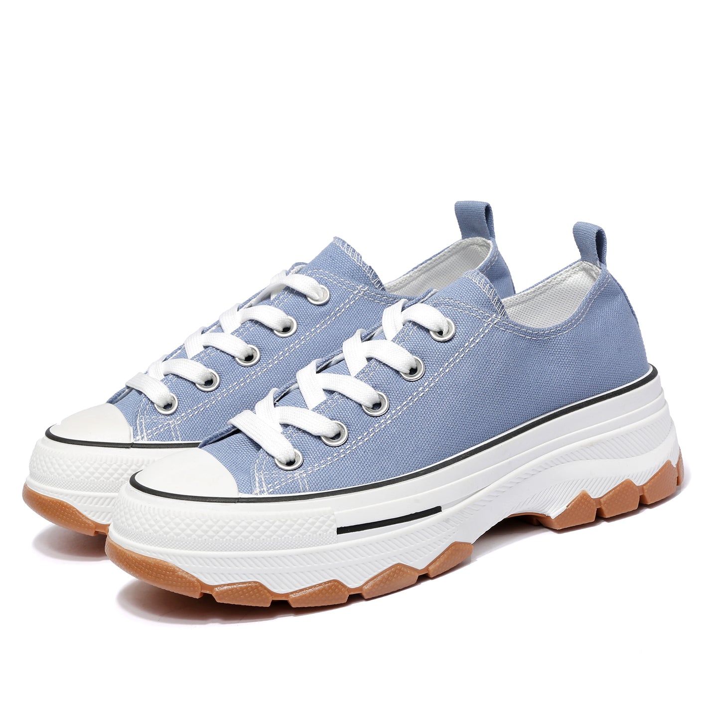 Nexsus Plus Ladies L.Blue Low-Top Canvas Trainers Size Uk 3-8