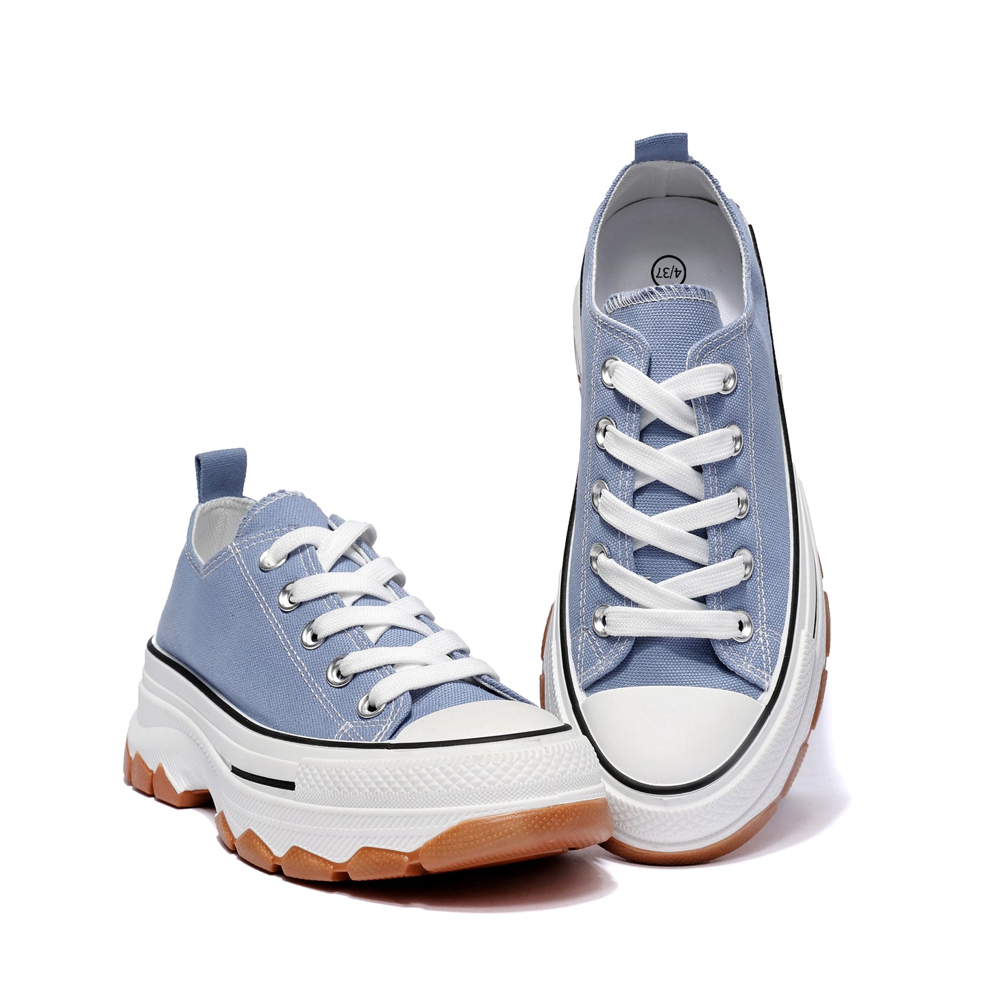 Nexsus Plus Ladies L.Blue Low-Top Canvas Trainers Size Uk 3-8