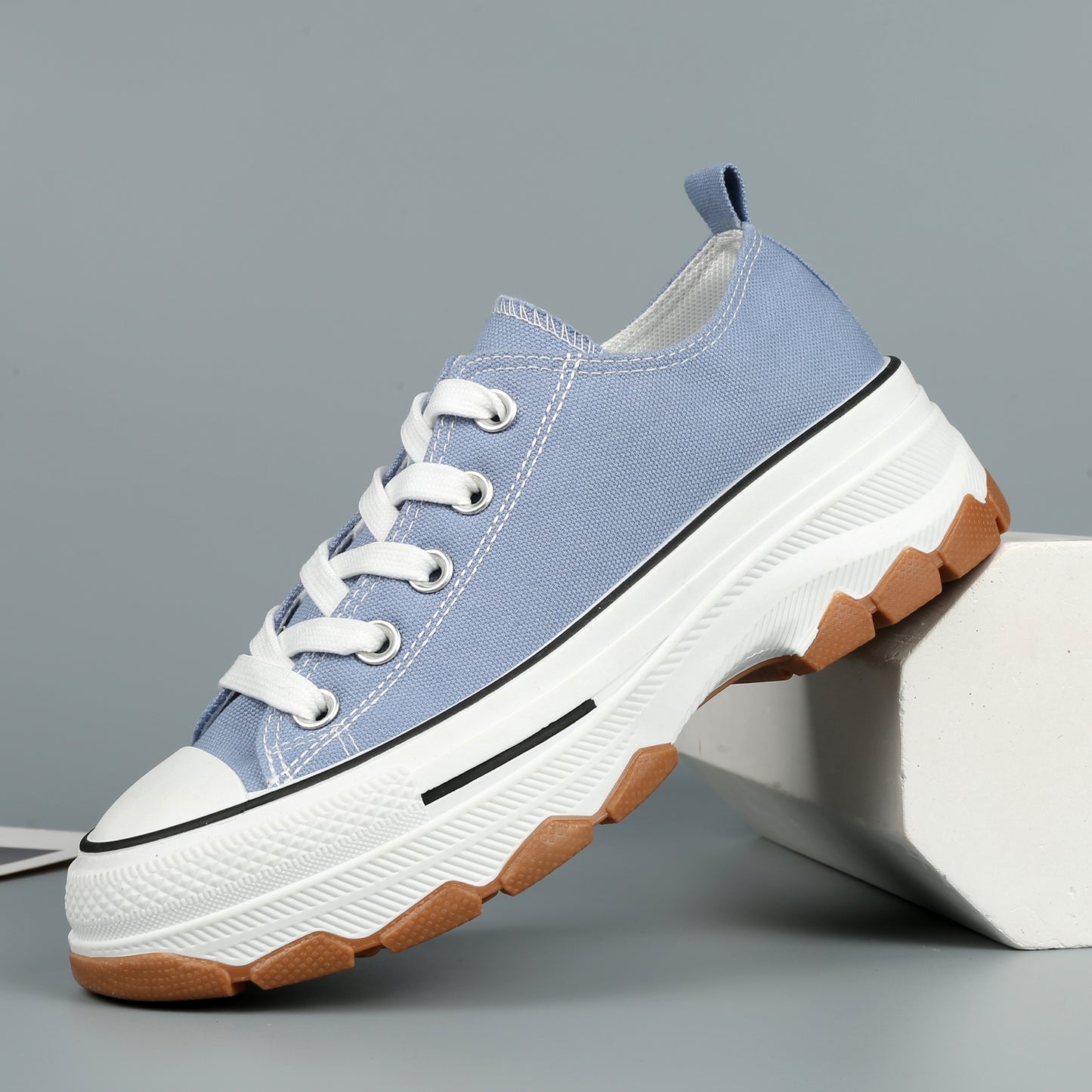 Nexsus Plus Ladies L.Blue Low-Top Canvas Trainers Size Uk 3-8