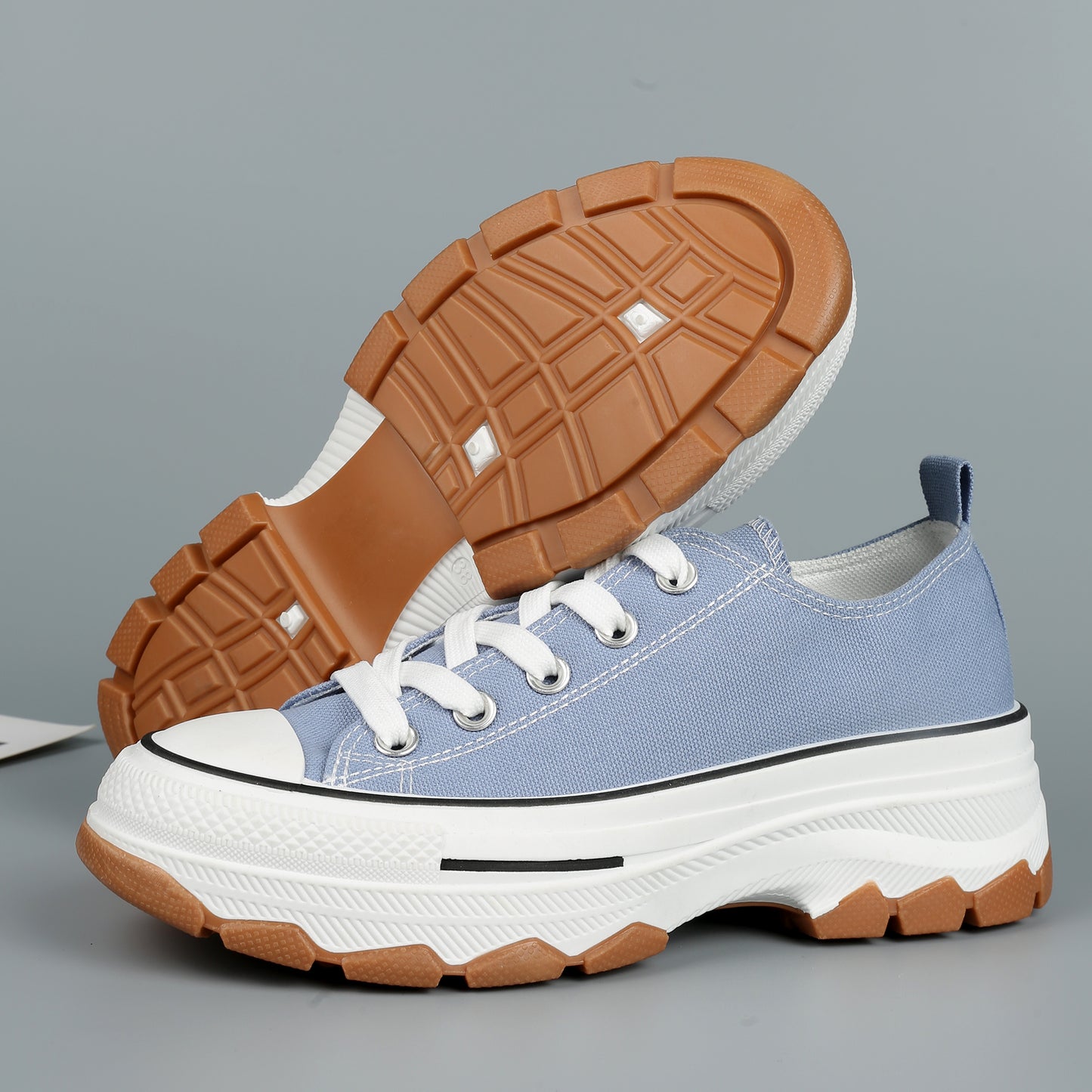 Nexsus Plus Ladies L.Blue Low-Top Canvas Trainers Size Uk 3-8
