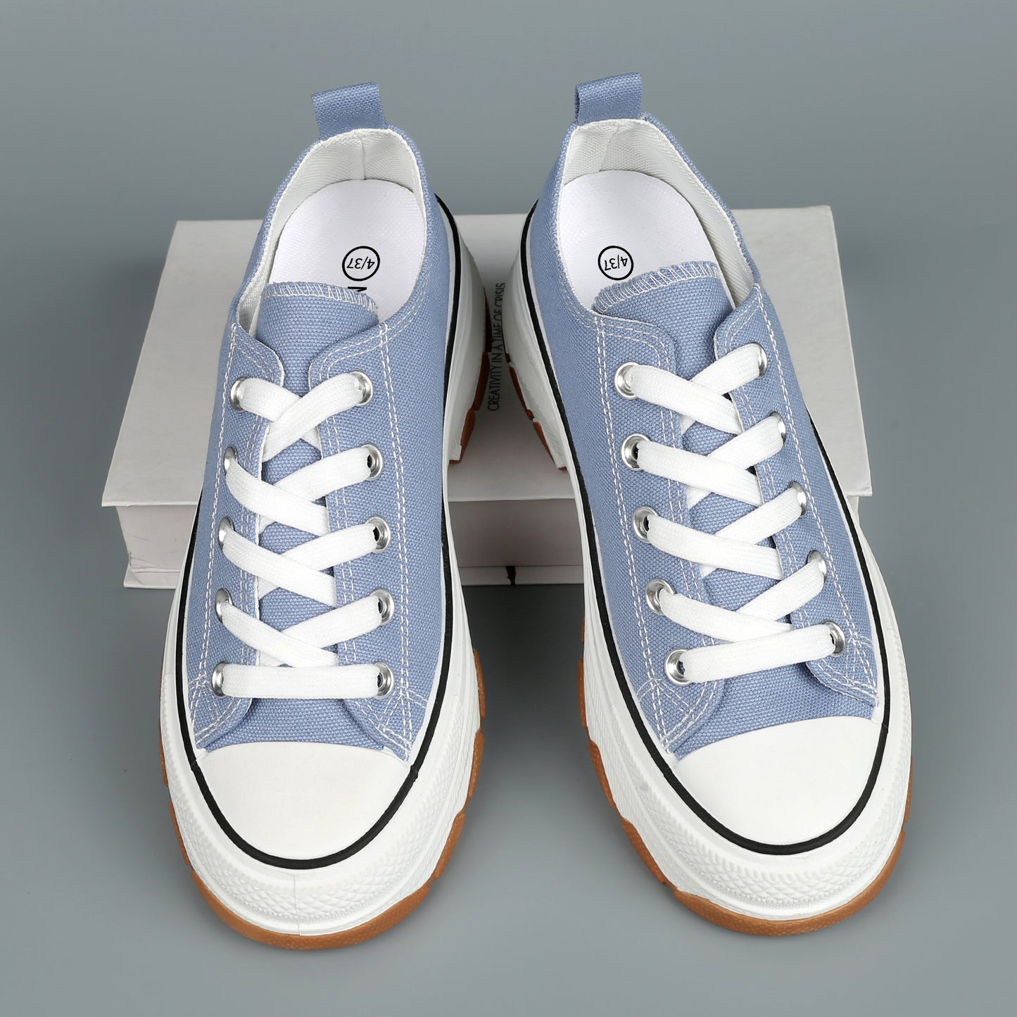 Nexsus Plus Ladies L.Blue Low-Top Canvas Trainers Size Uk 3-8