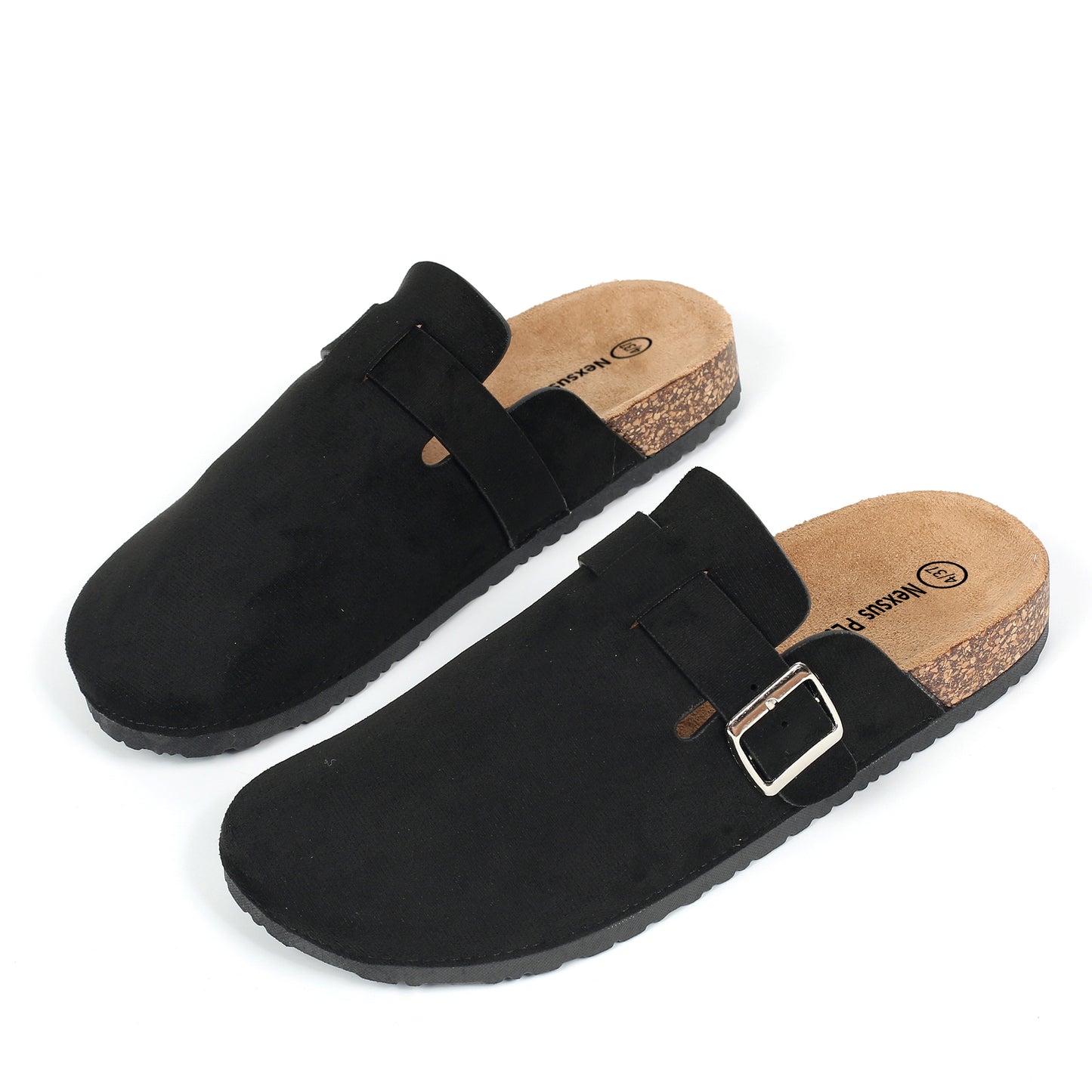 Nexsus Plus Ladies Black Women Flatform Faux Suede Mule Slippers