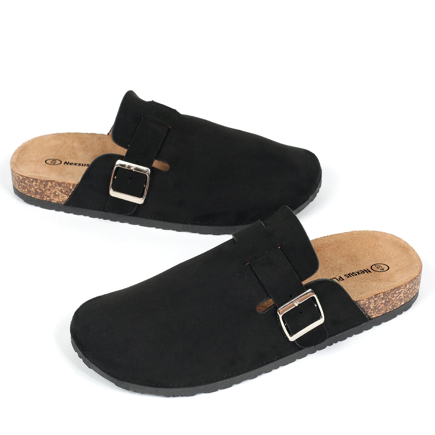 Nexsus Plus Ladies Black Women Flatform Faux Suede Mule Slippers