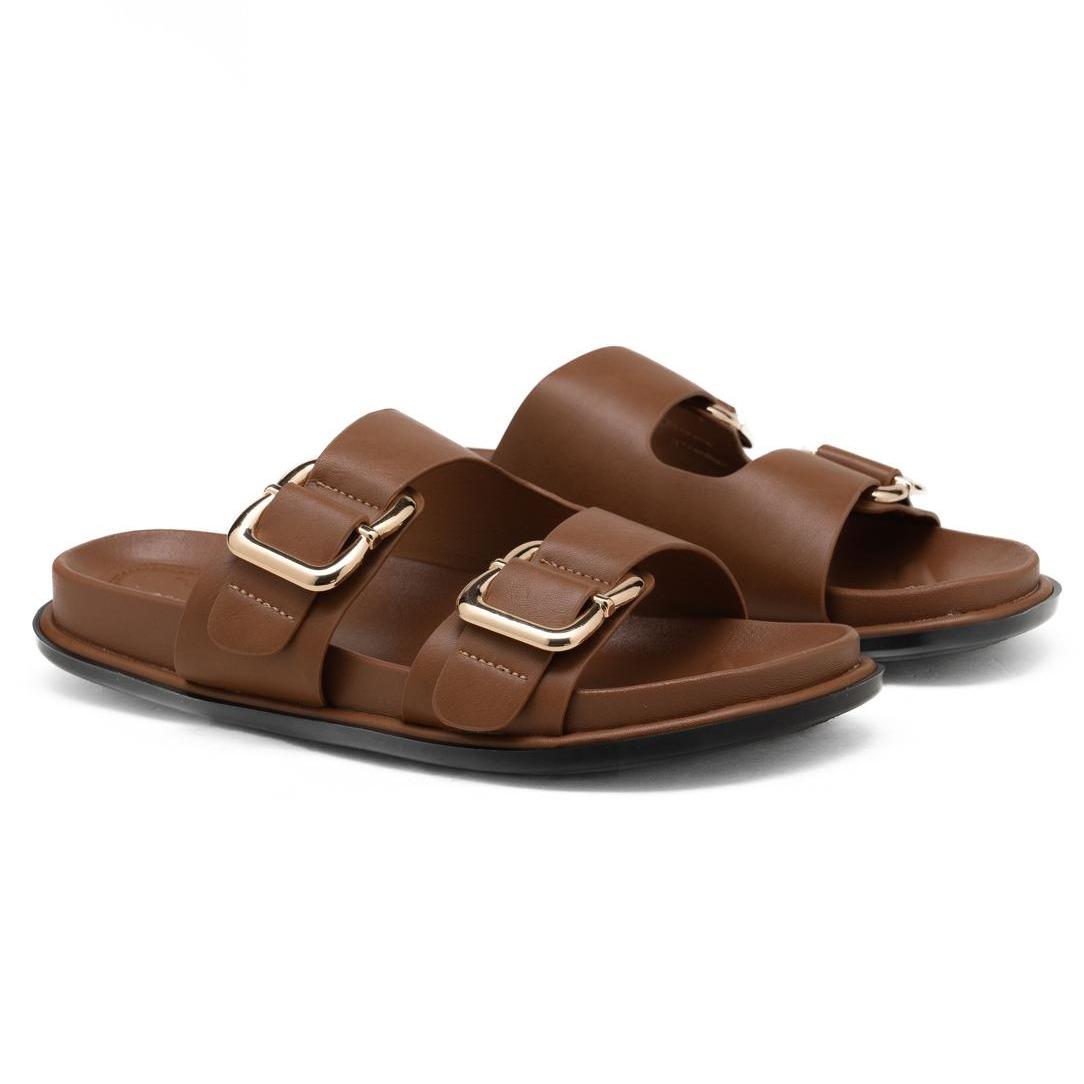 Nexsus Plus Gold Buckle Double-Strap Sandals (UK 3–8)