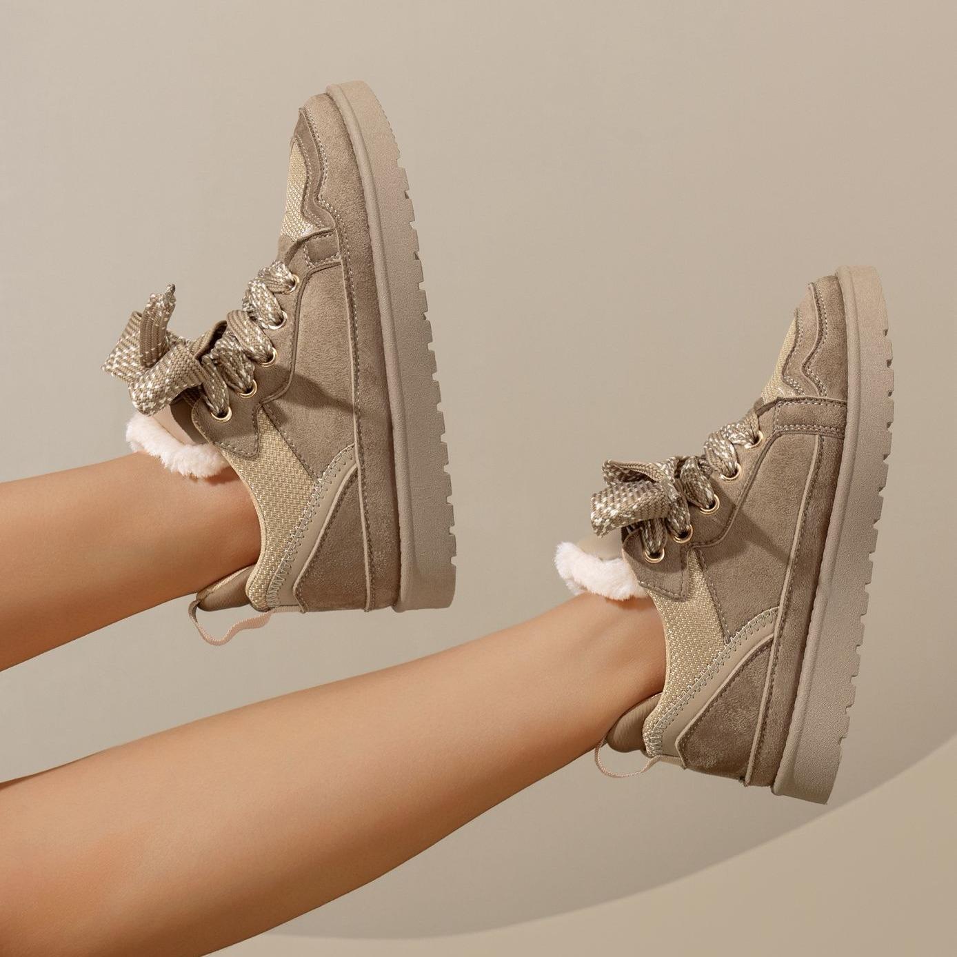 Nexsus Plus Faux Suede Fur-Lined Lace-Up Winter Boots (UK 3–8)