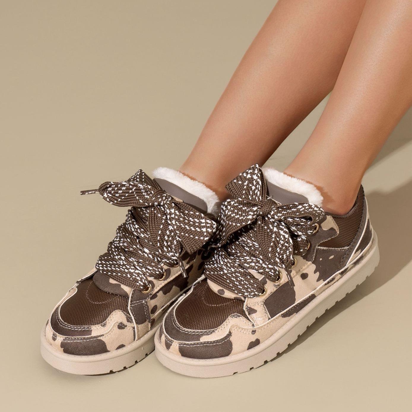 Nexsus Plus Faux Suede Fur-Lined Lace-Up Winter Boots (UK 3–8)