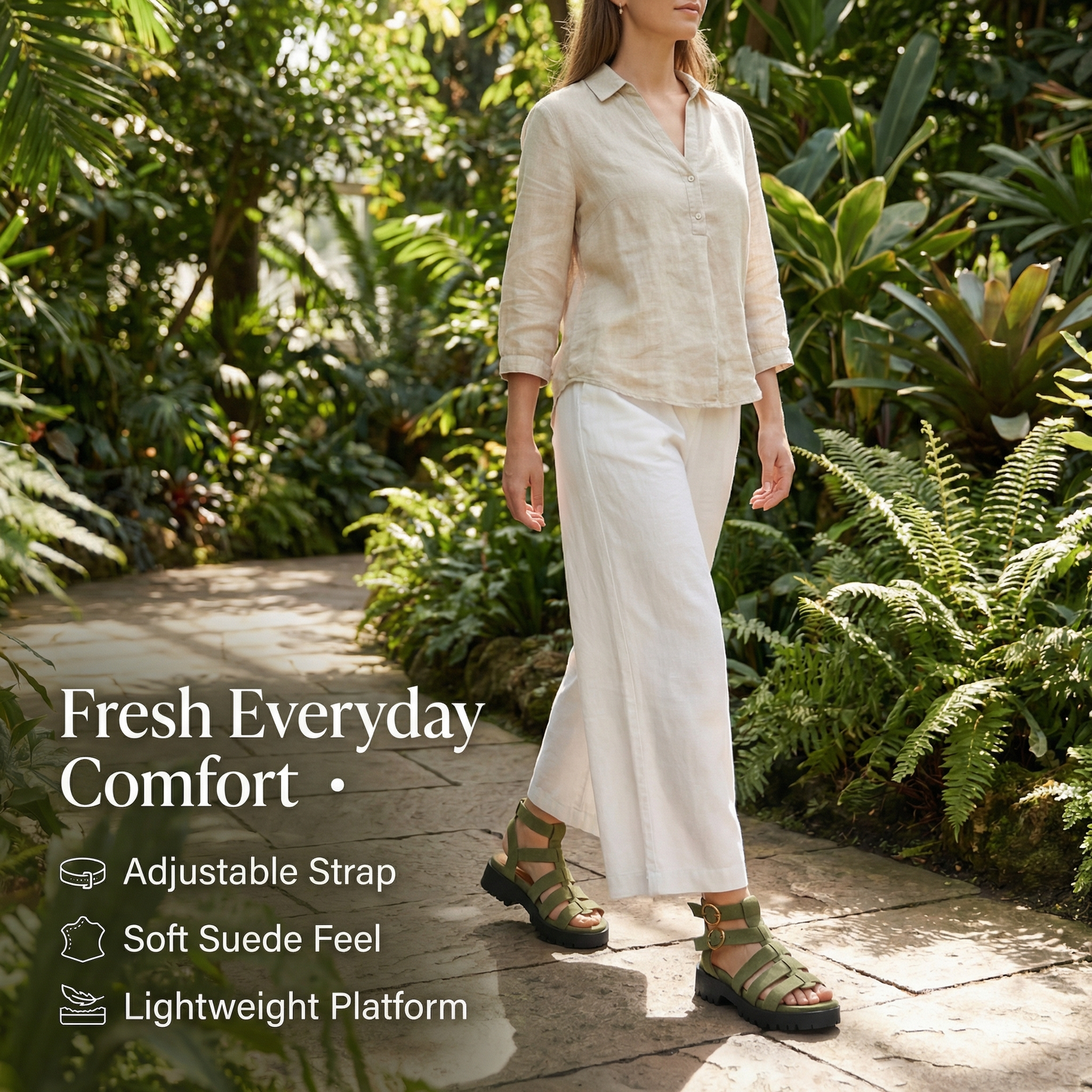 Nexsus Plus Women’s Chunky Slip-On Buckle Sandals (UK 3–8)