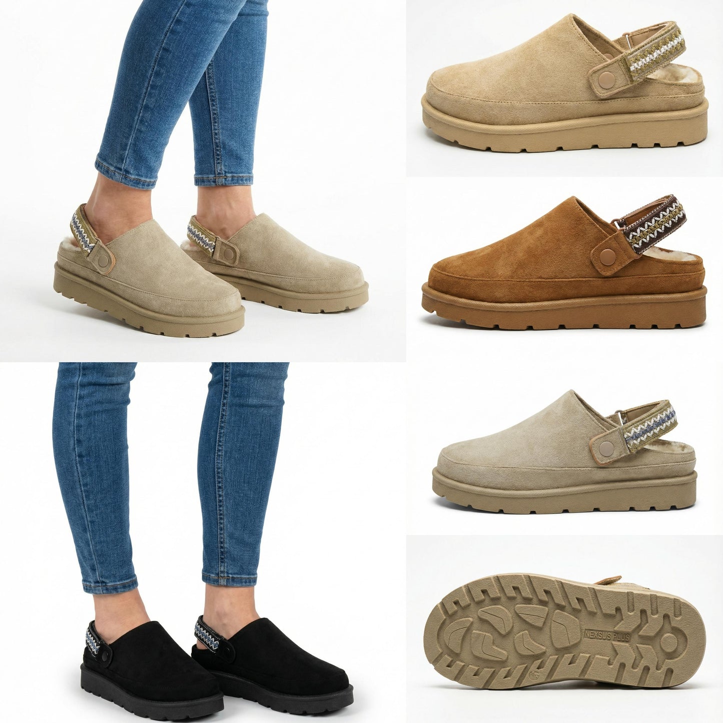 Nexsus Plus Fur-Lined Slip-On Mules (UK 3–8)