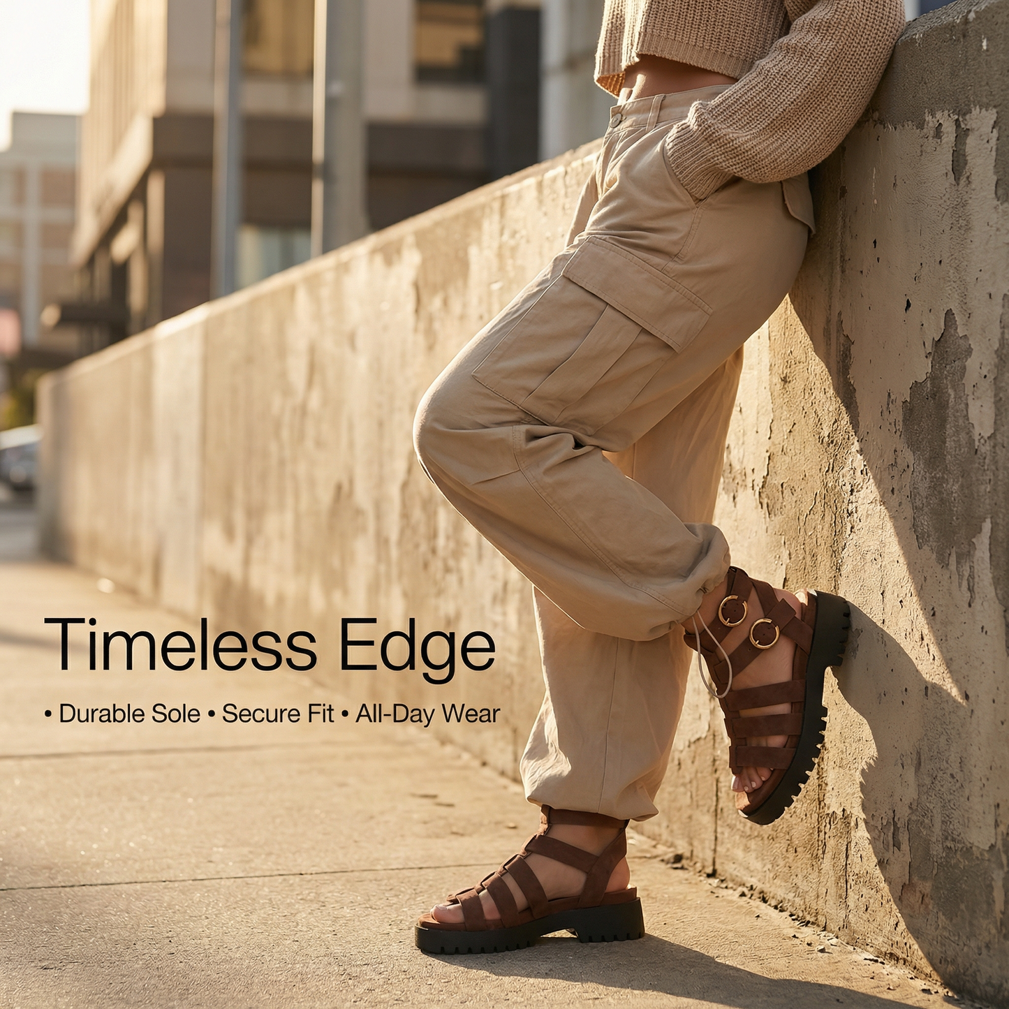 Nexsus Plus Women’s Chunky Slip-On Buckle Sandals (UK 3–8)