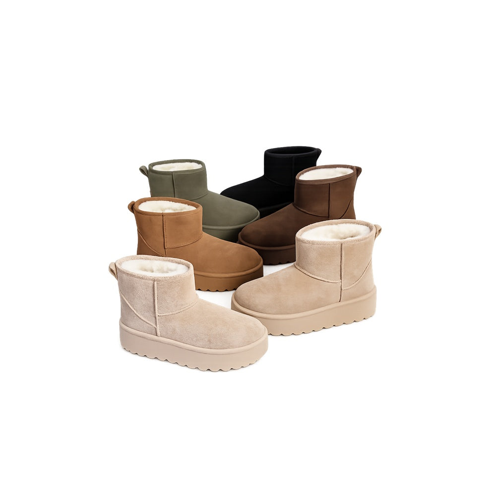 Nexsus Plus Faux Suede Fur-Lined Lace-Up Winter Boots (UK 3–8)