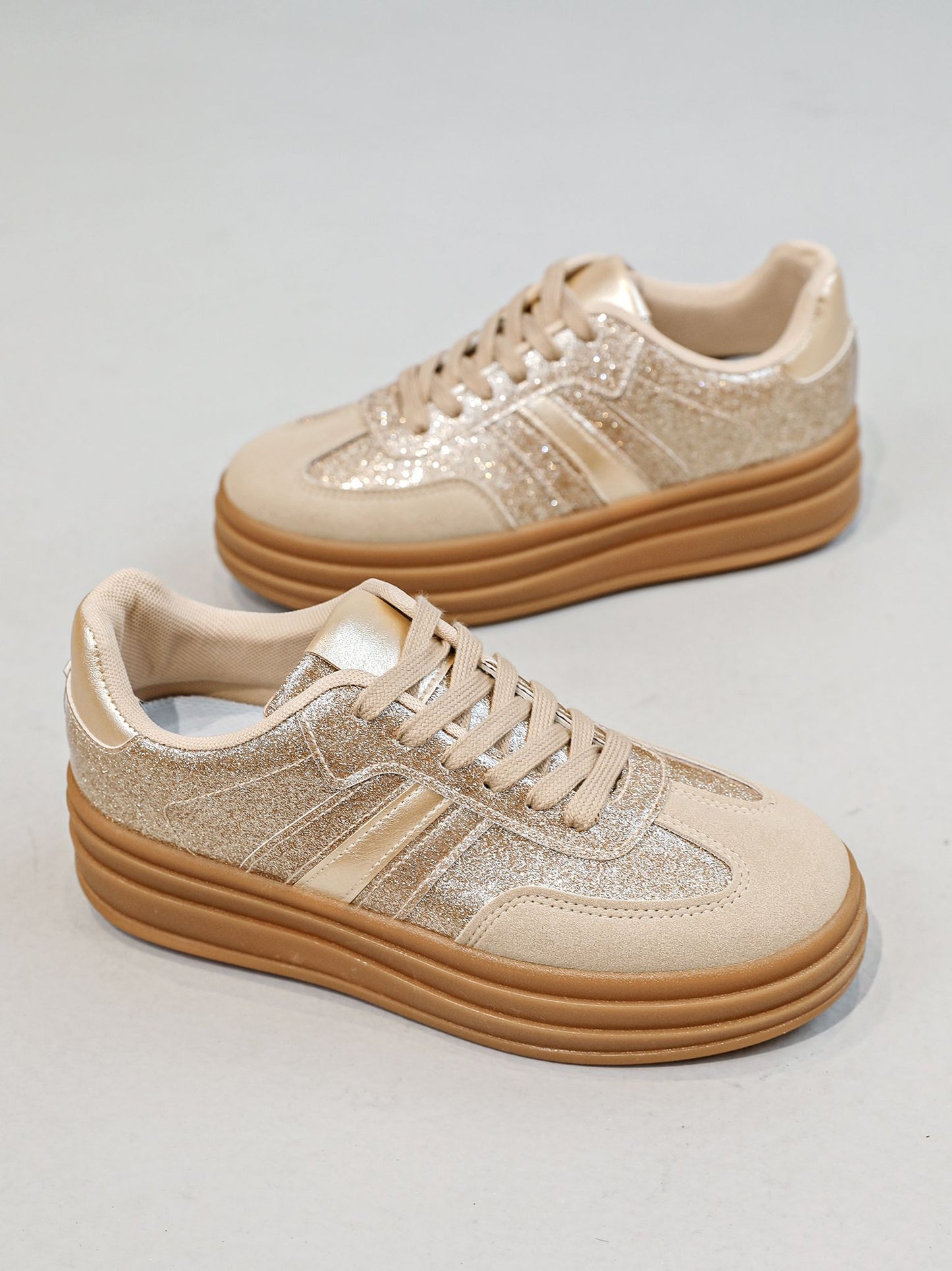 Chunky Platform Trainers – Soft Faux Suede Everyday Sneakers– Cushioned Comfort & Style