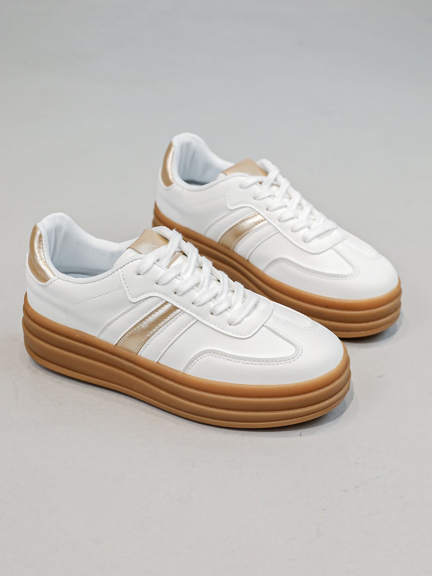 Chunky Platform Trainers – Soft Faux Suede Everyday Sneakers– Cushioned Comfort & Style